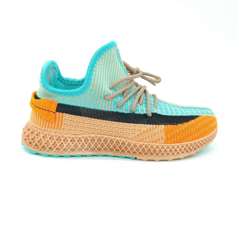 Fashion Womens Coconut Sport Lace‎ Up Sneaker Khaki & Teal EUR 40 NEW